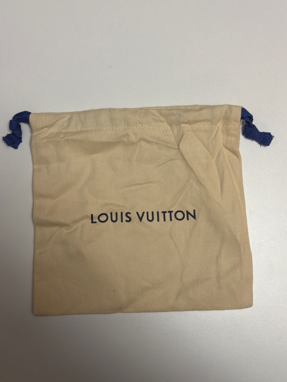 Louis Vuitton Beige Dust Bag with Navy Drawstrings